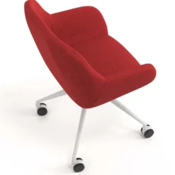 Silla confidente con ruedas moon base de aluminio