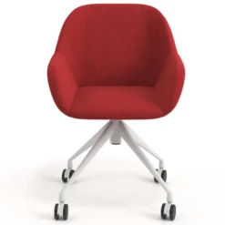 Silla confidente con ruedas moon base de aluminio