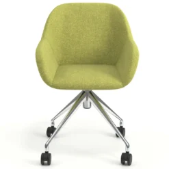 Silla confidente con ruedas moon base de aluminio