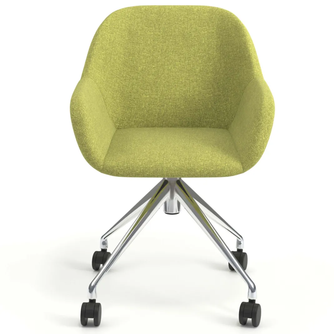 Silla confidente con ruedas moon base de aluminio