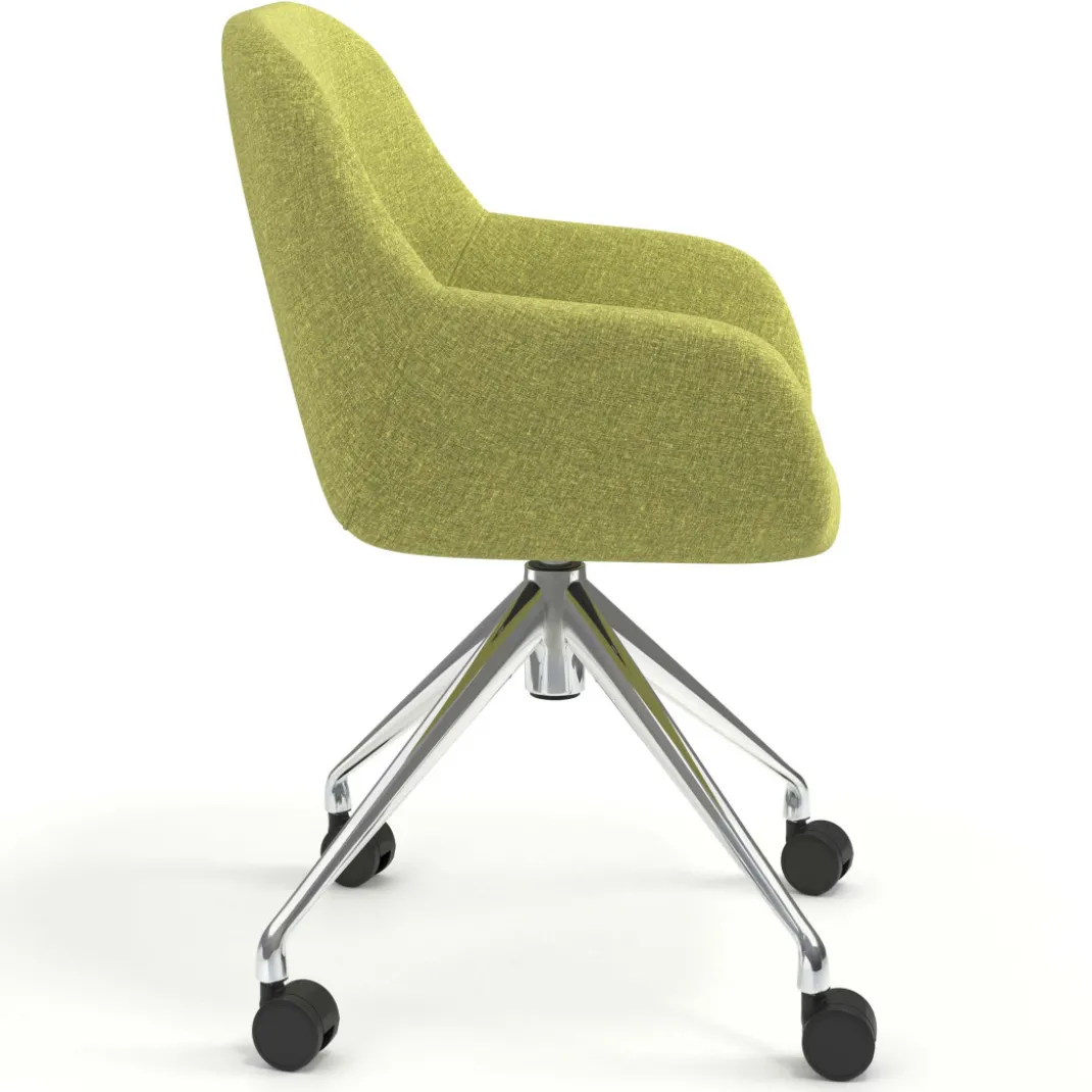 Silla confidente con ruedas moon base de aluminio