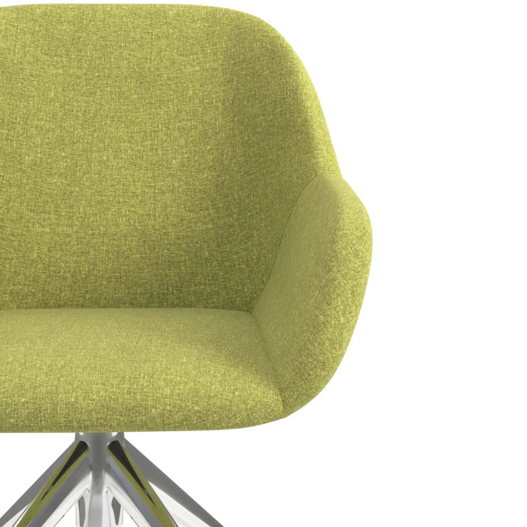 Silla confidente con ruedas moon base de aluminio