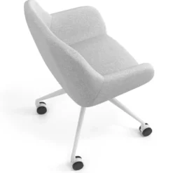 Silla confidente con ruedas moon base de aluminio