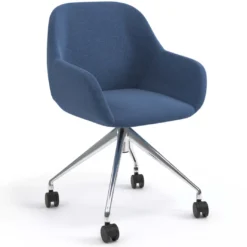 Silla confidente con ruedas moon base de aluminio