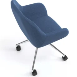Silla confidente con ruedas moon base de aluminio