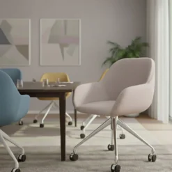 Silla confidente con ruedas moon base de aluminio