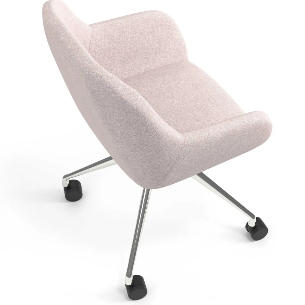 Silla confidente con ruedas moon base de aluminio