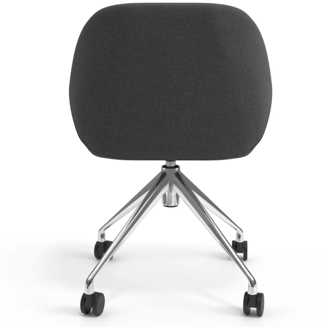 Silla confidente con ruedas moon base de aluminio