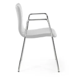 Silla confidente Cube 4 Patas con brazos estructura cromo ecopiel