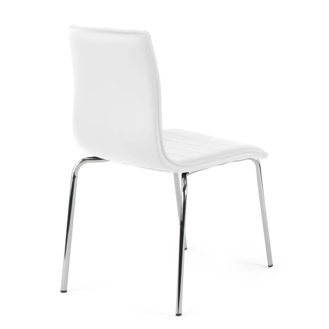 Silla confidente Cube 4 Patas estructura cromo ecopiel