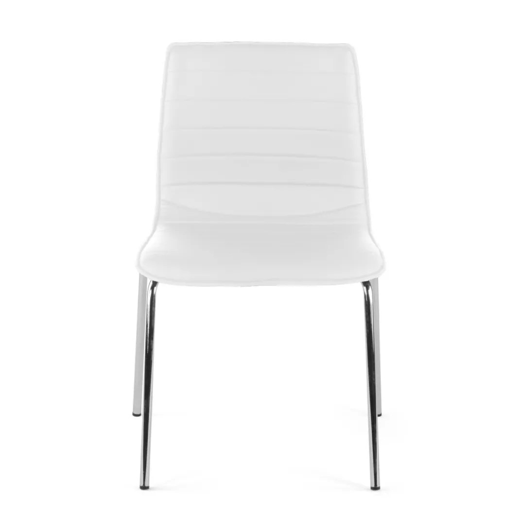 Silla confidente Cube 4 Patas estructura cromo ecopiel