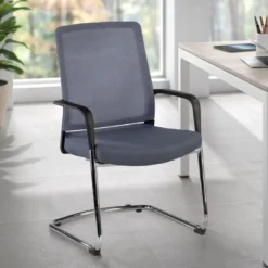 Silla confidente Dante patín, respaldo ergonómico red