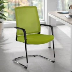 Silla confidente Dante patín, respaldo ergonómico red