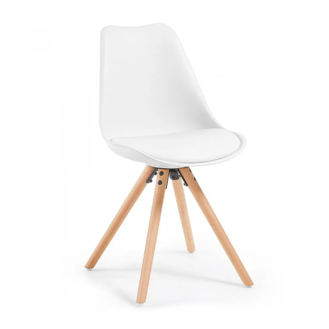 Silla confidente de diseño Nordic, patas de madera