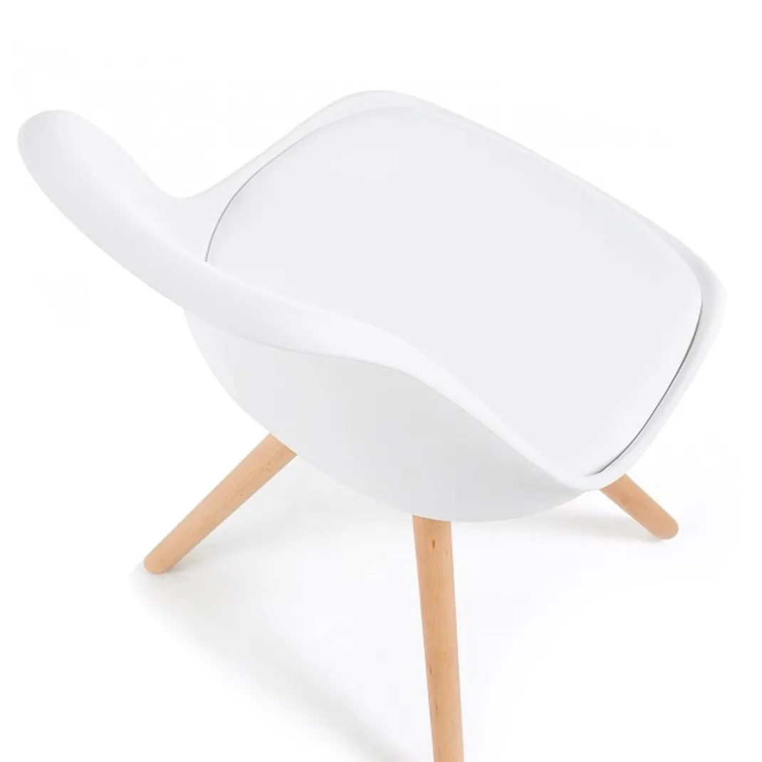 Silla confidente de diseño Nordic, patas de madera