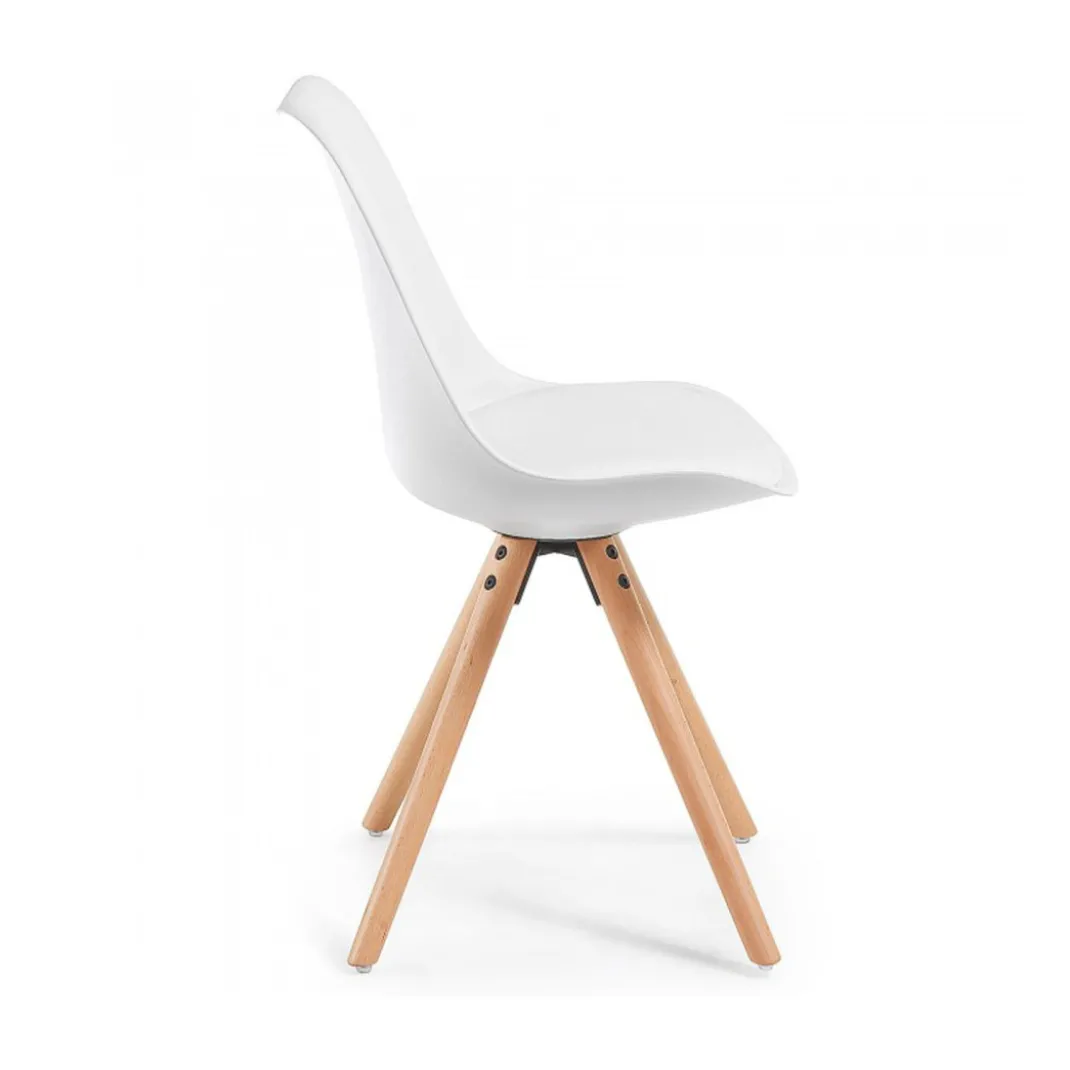 Silla confidente de diseño Nordic, patas de madera