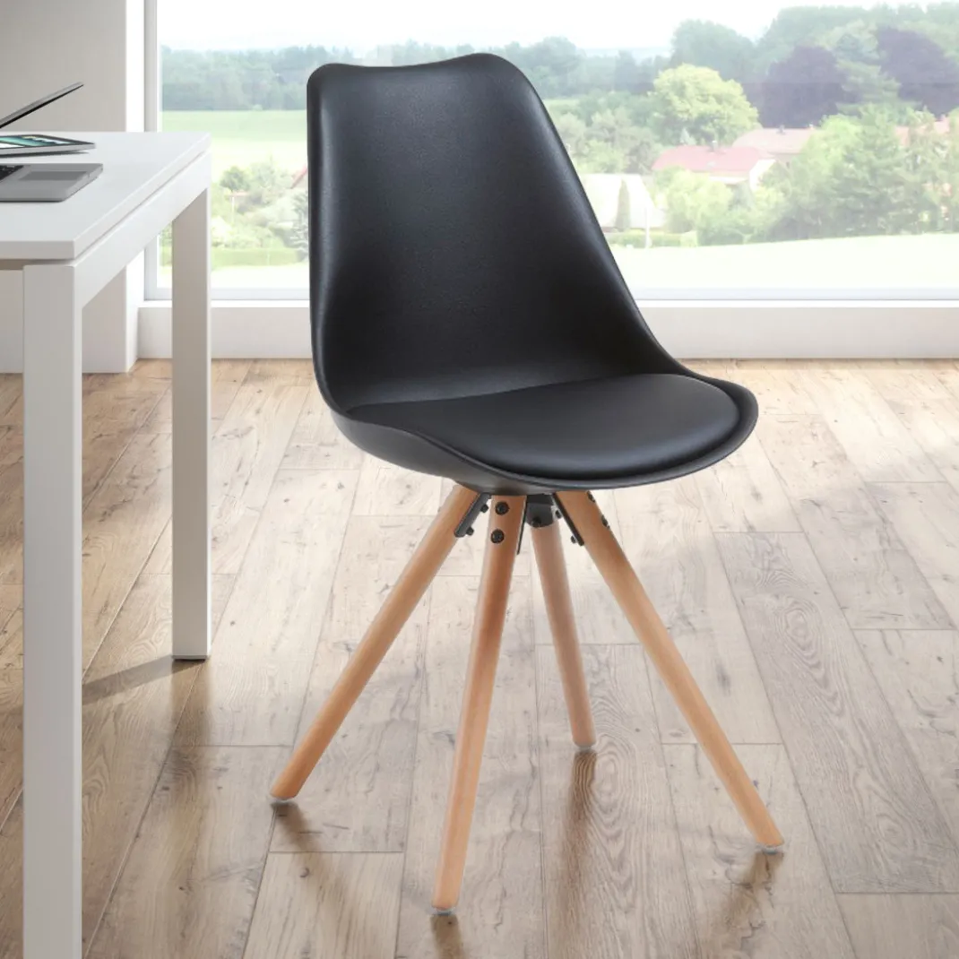 Silla confidente de diseño Nordic, patas de madera