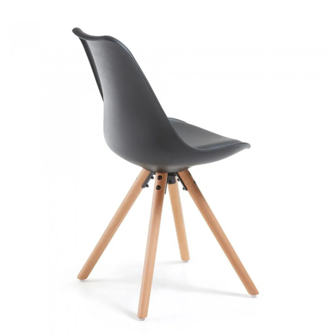 Silla confidente de diseño Nordic, patas de madera