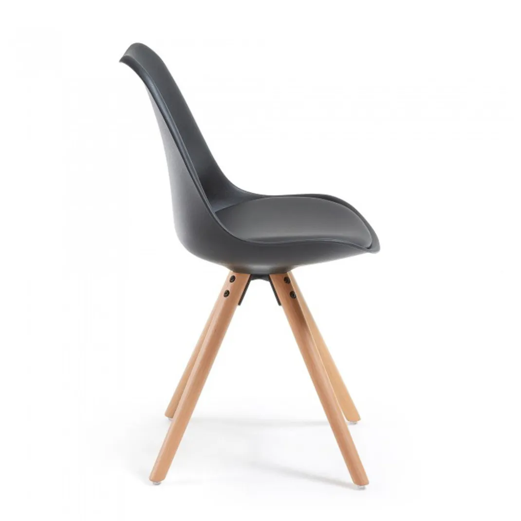 Silla confidente de diseño Nordic, patas de madera