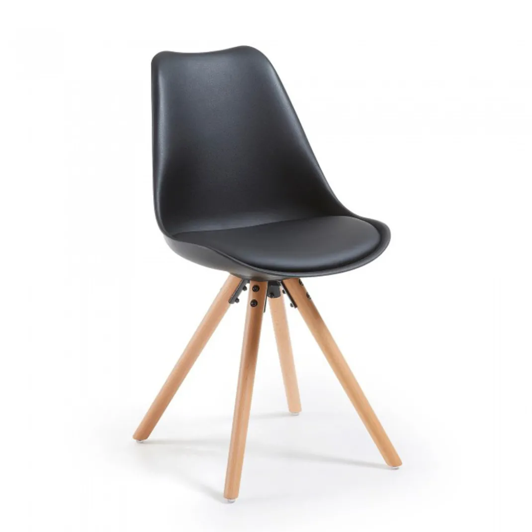 Silla confidente de diseño Nordic, patas de madera