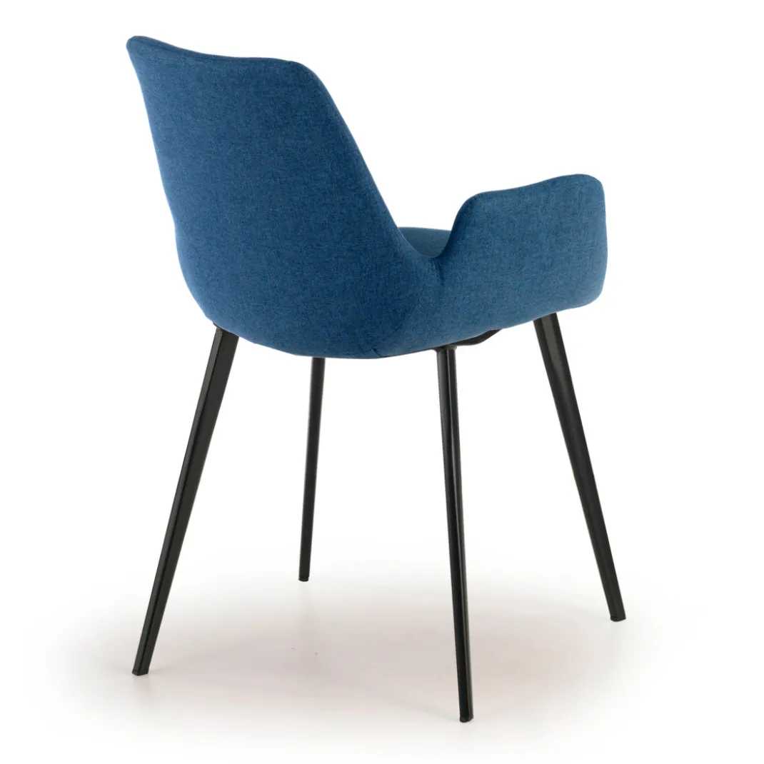 Silla Confidente Elodie, 4 Patas, brazos tapizados, Estructura metálica