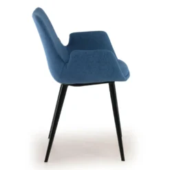Silla Confidente Elodie, 4 Patas, brazos tapizados, Estructura metálica