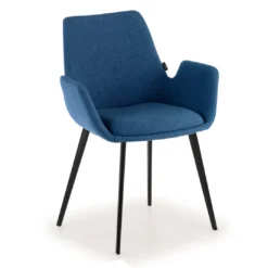 Silla Confidente Elodie, 4 Patas, brazos tapizados, Estructura metálica