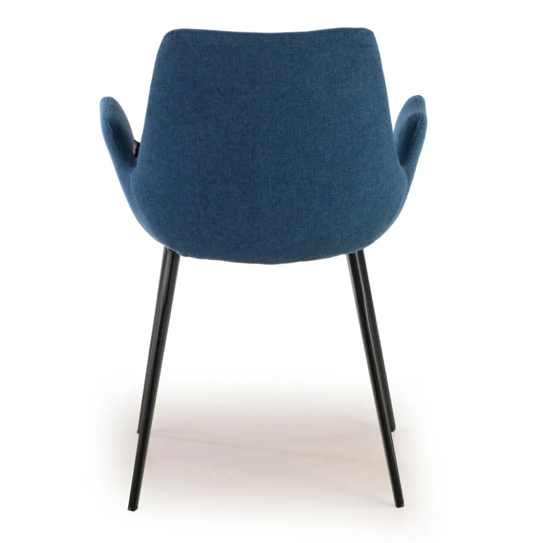 Silla Confidente Elodie, 4 Patas, brazos tapizados, Estructura metálica