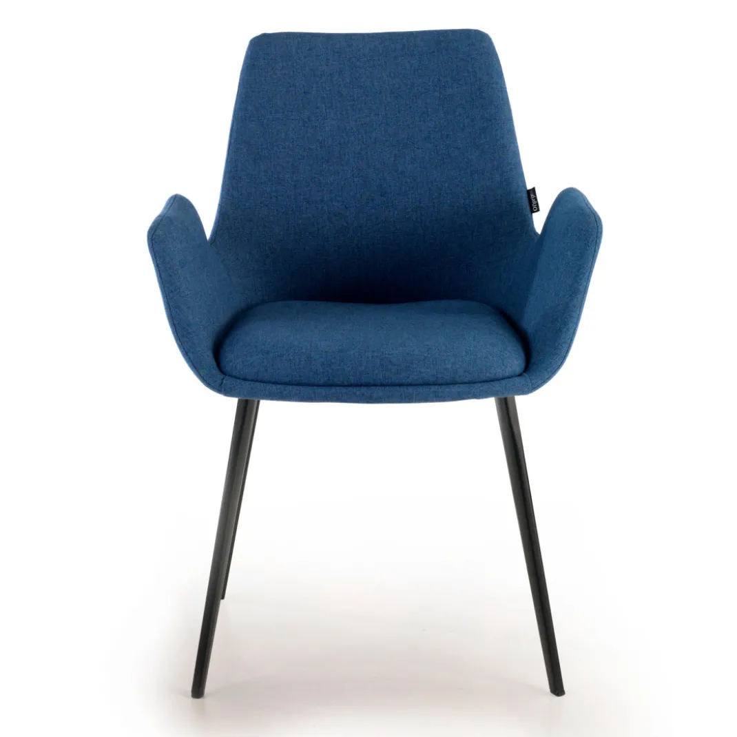 Silla Confidente Elodie, 4 Patas, brazos tapizados, Estructura metálica
