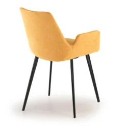 Silla Confidente Elodie, 4 Patas, brazos tapizados, Estructura metálica