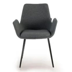 Silla Confidente Elodie, 4 Patas, brazos tapizados, Estructura metálica