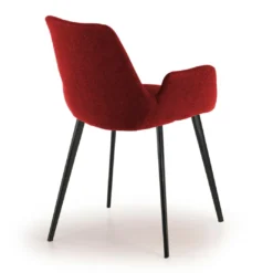Silla Confidente Elodie, 4 Patas, brazos tapizados, Estructura metálica