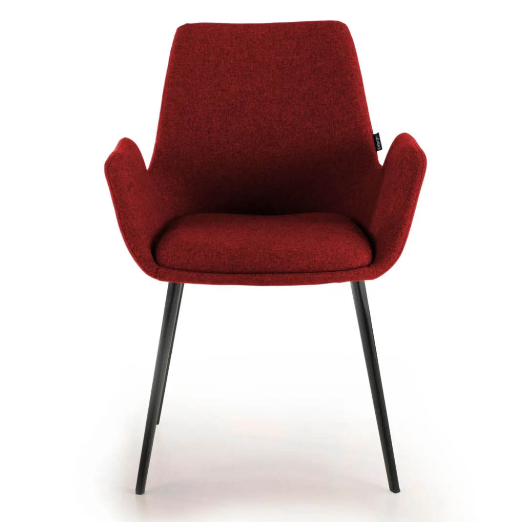 Silla Confidente Elodie, 4 Patas, brazos tapizados, Estructura metálica