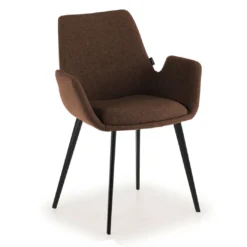 Silla Confidente Elodie, 4 Patas, brazos tapizados, Estructura metálica
