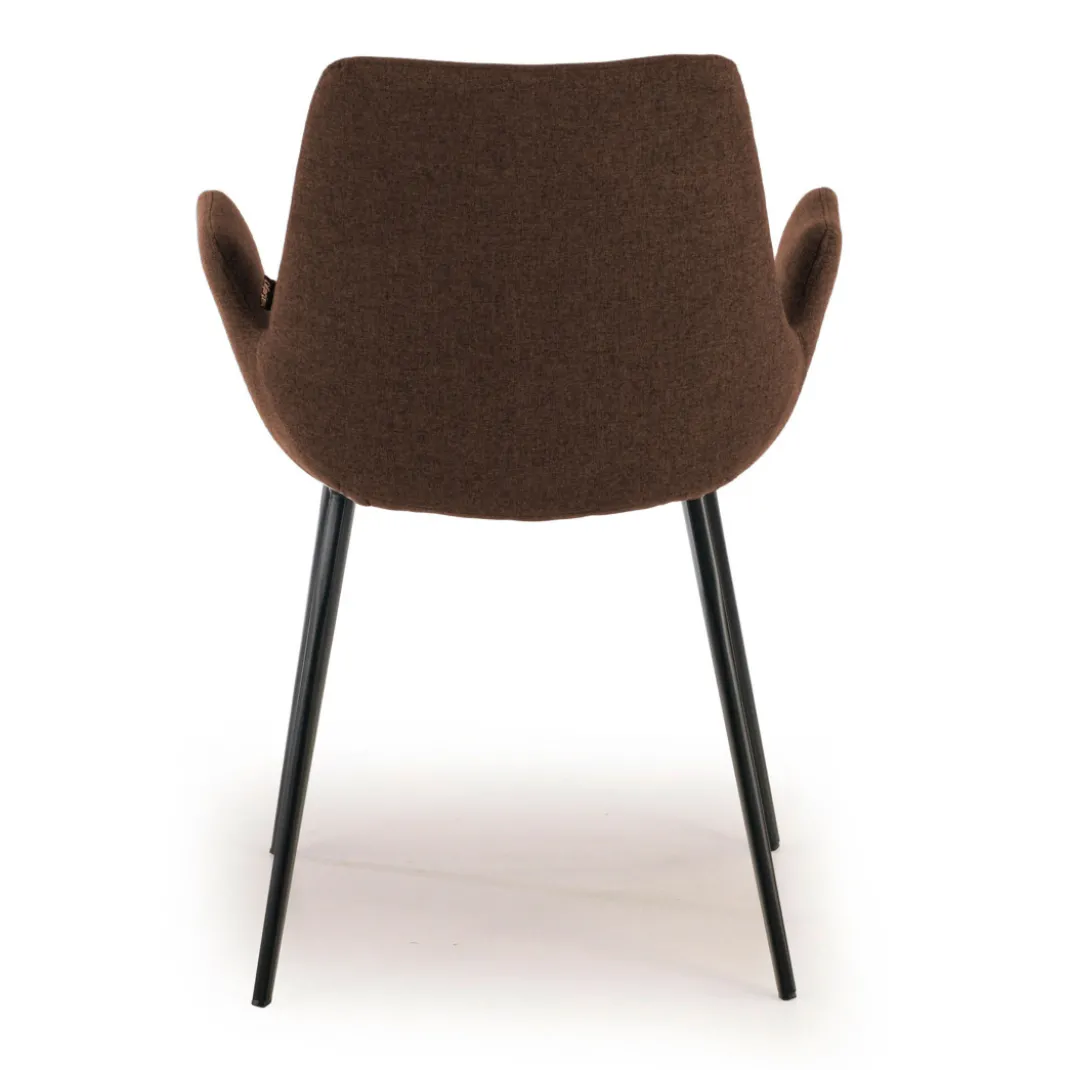 Silla Confidente Elodie, 4 Patas, brazos tapizados, Estructura metálica