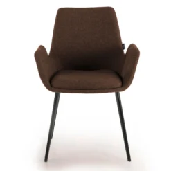 Silla Confidente Elodie, 4 Patas, brazos tapizados, Estructura metálica
