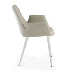 Silla Confidente Elodie, 4 Patas, brazos tapizados, Estructura metálica