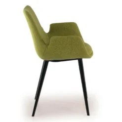 Silla Confidente Elodie, 4 Patas, brazos tapizados, Estructura metálica