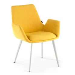 Silla Confidente Elodie, 4 Patas, brazos tapizados, Estructura metálica