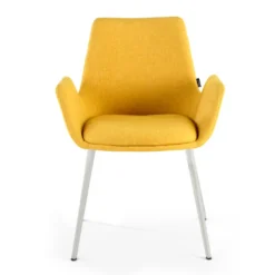 Silla Confidente Elodie, 4 Patas, brazos tapizados, Estructura metálica
