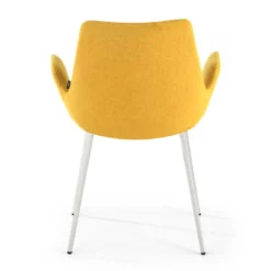 Silla Confidente Elodie, 4 Patas, brazos tapizados, Estructura metálica