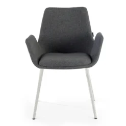 Silla Confidente Elodie, 4 Patas, brazos tapizados, Estructura metálica