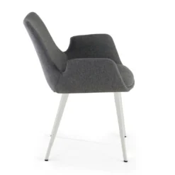 Silla Confidente Elodie, 4 Patas, brazos tapizados, Estructura metálica