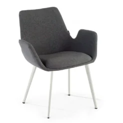 Silla Confidente Elodie, 4 Patas, brazos tapizados, Estructura metálica