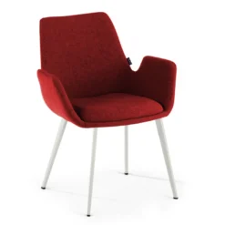 Silla Confidente Elodie, 4 Patas, brazos tapizados, Estructura metálica