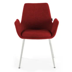 Silla Confidente Elodie, 4 Patas, brazos tapizados, Estructura metálica
