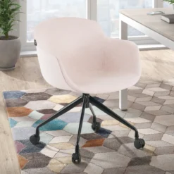 Silla Confidente Ivonne, Giratoria con ruedas, Tapizada