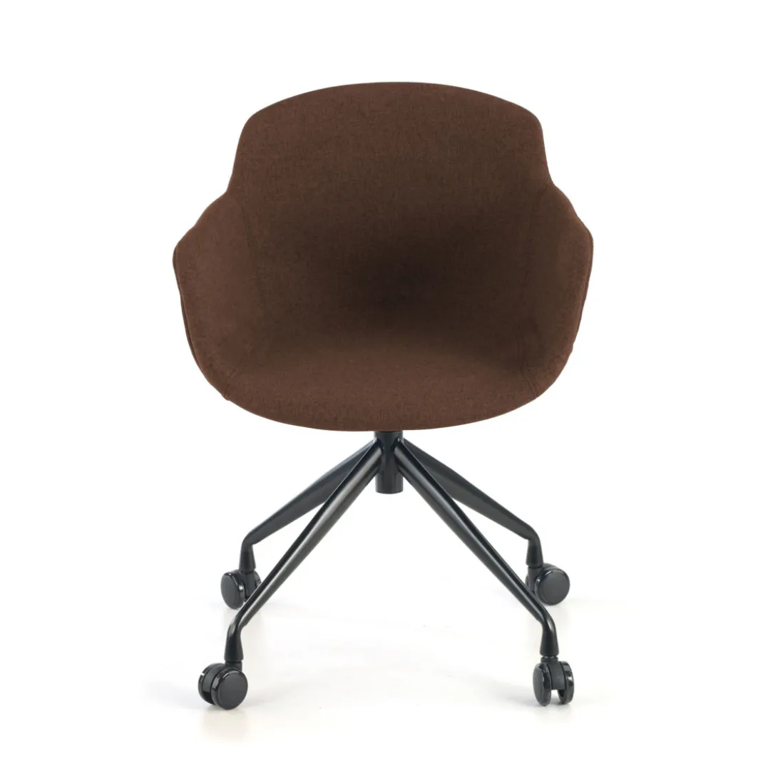 Silla Confidente Ivonne, Giratoria con ruedas, Tapizada