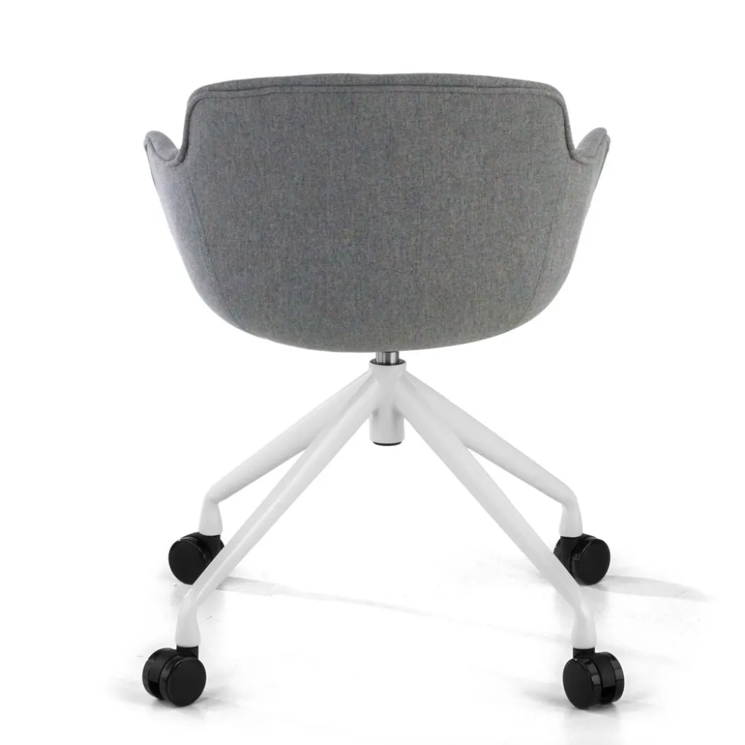 Silla Confidente Ivonne, Giratoria con ruedas, Tapizada