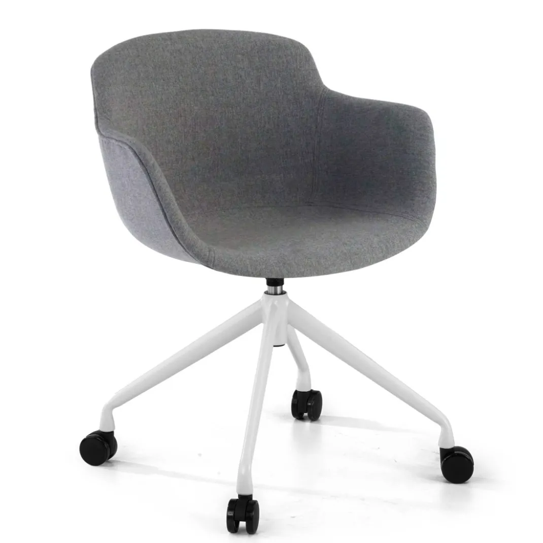 Silla Confidente Ivonne, Giratoria con ruedas, Tapizada
